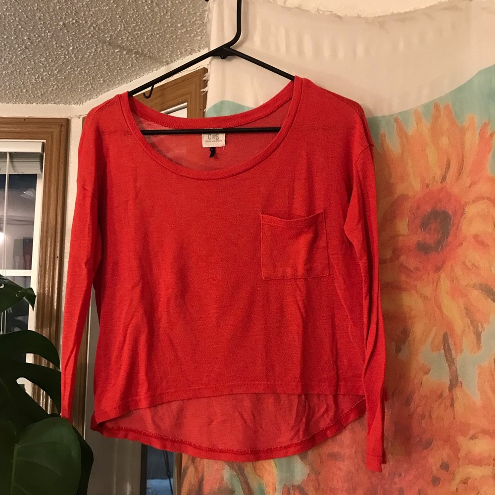 PacSun Flowy Boyfriend Long Sleeve Cropped Top